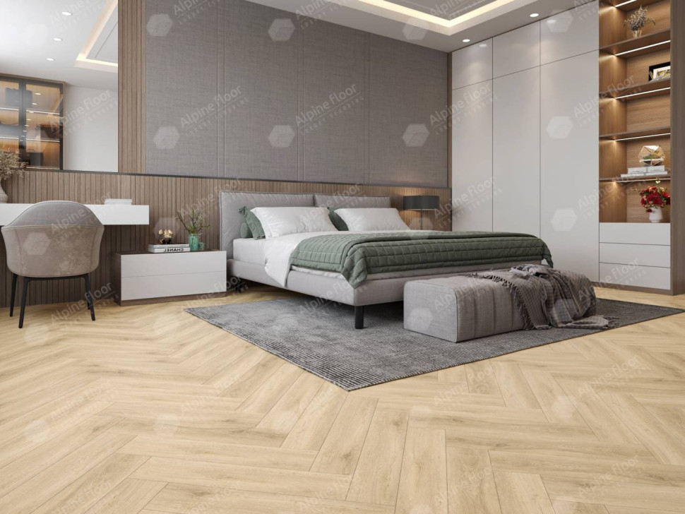 Кварц-винил Alpine floor Изящный паркет 13-24 Дуб Ригель