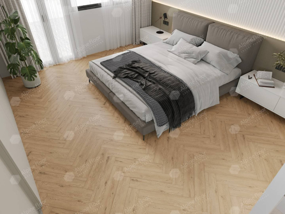 Кварц-винил Alpine floor Изящный паркет 13-24 Дуб Ригель