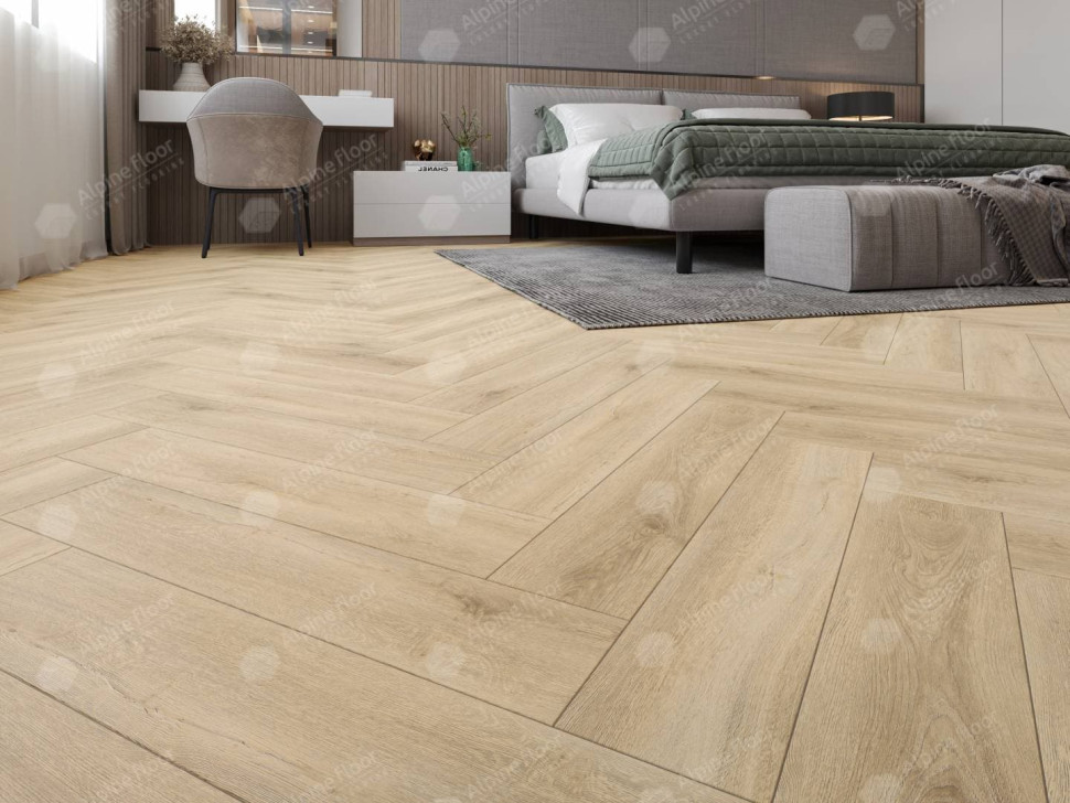 Кварц-винил Alpine floor Изящный паркет 13-24 Дуб Ригель