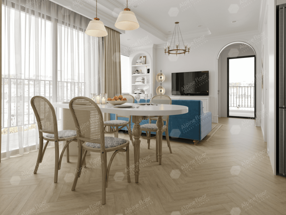 Кварц-винил Alpine floor Изящный паркет 13-25 Дуб Денеб