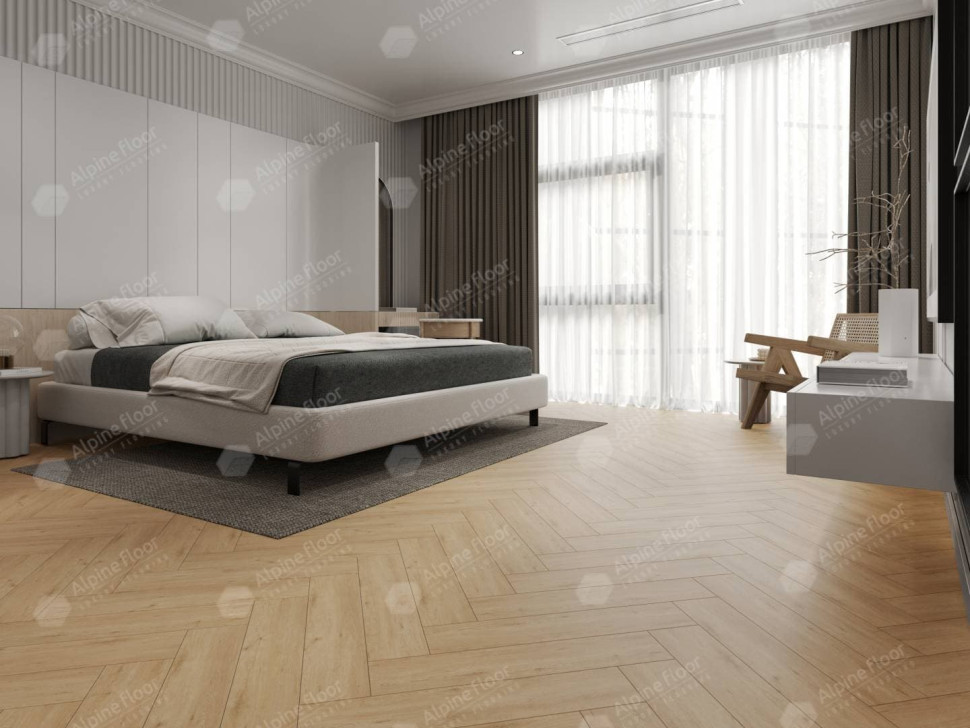 Кварц-винил Alpine floor Изящный паркет 13-26 Дуб Лесат