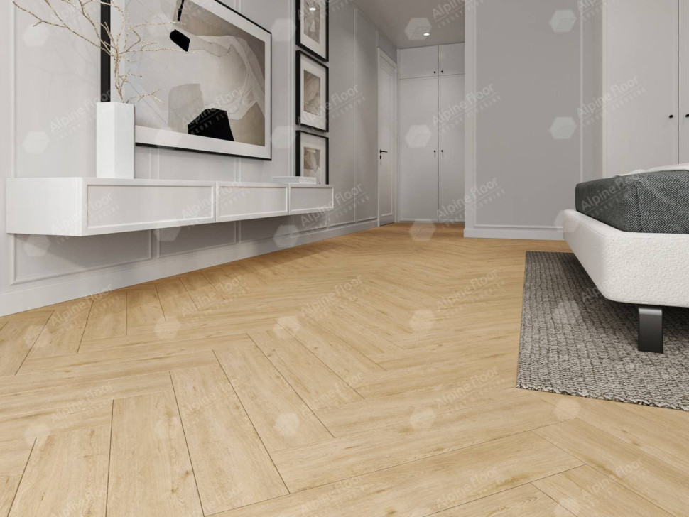Кварц-винил Alpine floor Изящный паркет 13-26 Дуб Лесат