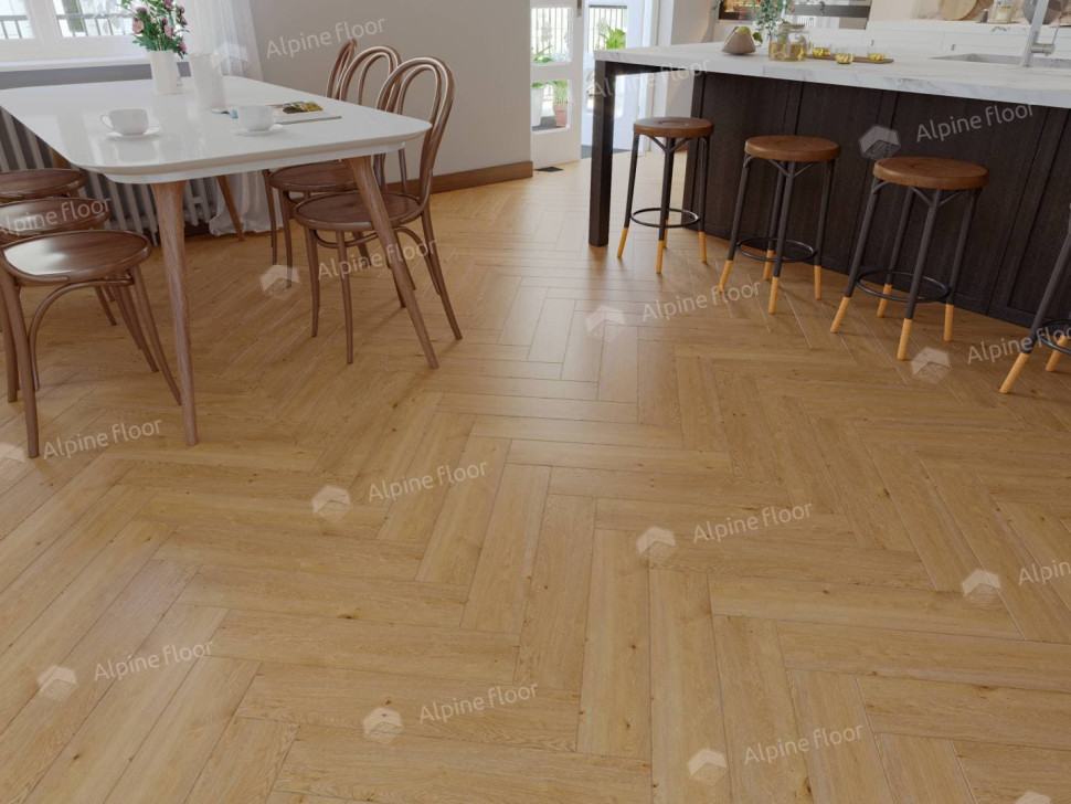 Кварц-винил Alpine floor Изящный паркет 13-27 Дуб Хатиса