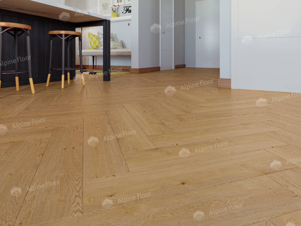 Кварц-винил Alpine floor Изящный паркет 13-27 Дуб Хатиса