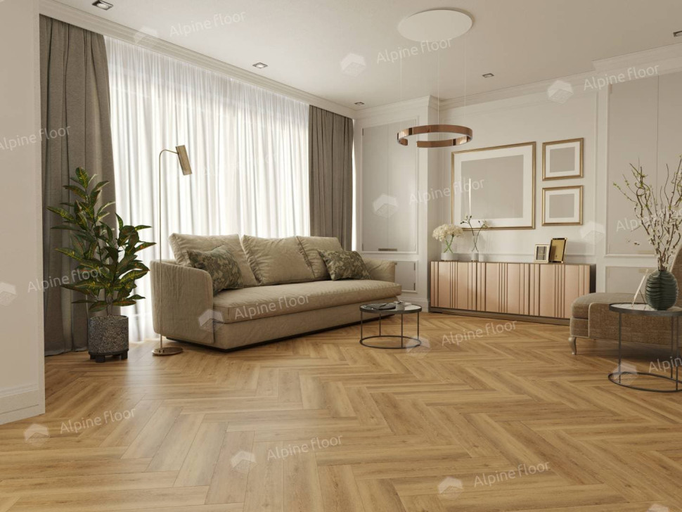 Кварц-винил Alpine floor Изящный паркет 13-30 Дуб Буна