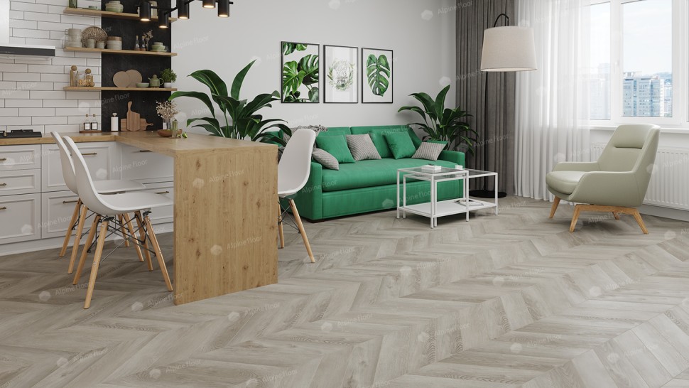 Кварц-винил Alpine floor Chevron 18-1 Дуб Фантазия