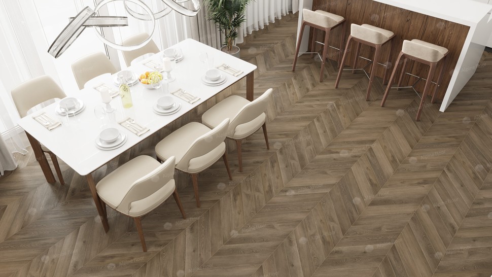 Кварц-винил Alpine floor Chevron 18-4 Дуб Насыщенный