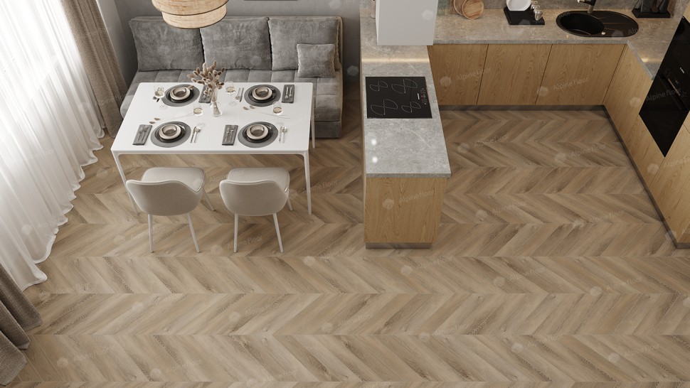 Кварц-винил Alpine floor Chevron 18-6 Дуб Синистра