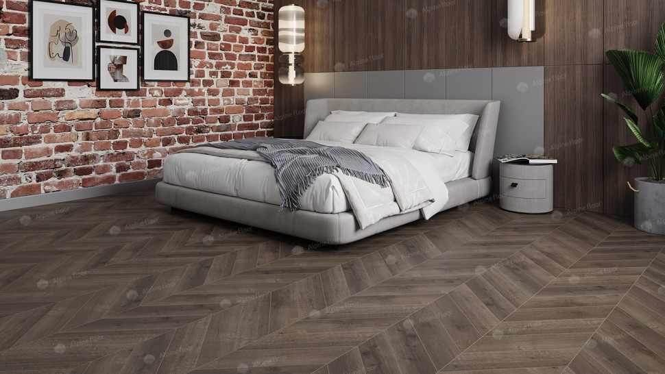 Кварц-винил Alpine floor Chevron 18-9 Дуб Антарес