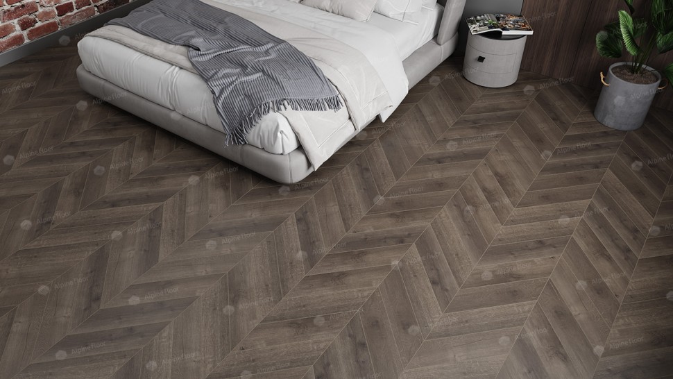 Кварц-винил Alpine floor Chevron 18-9 Дуб Антарес