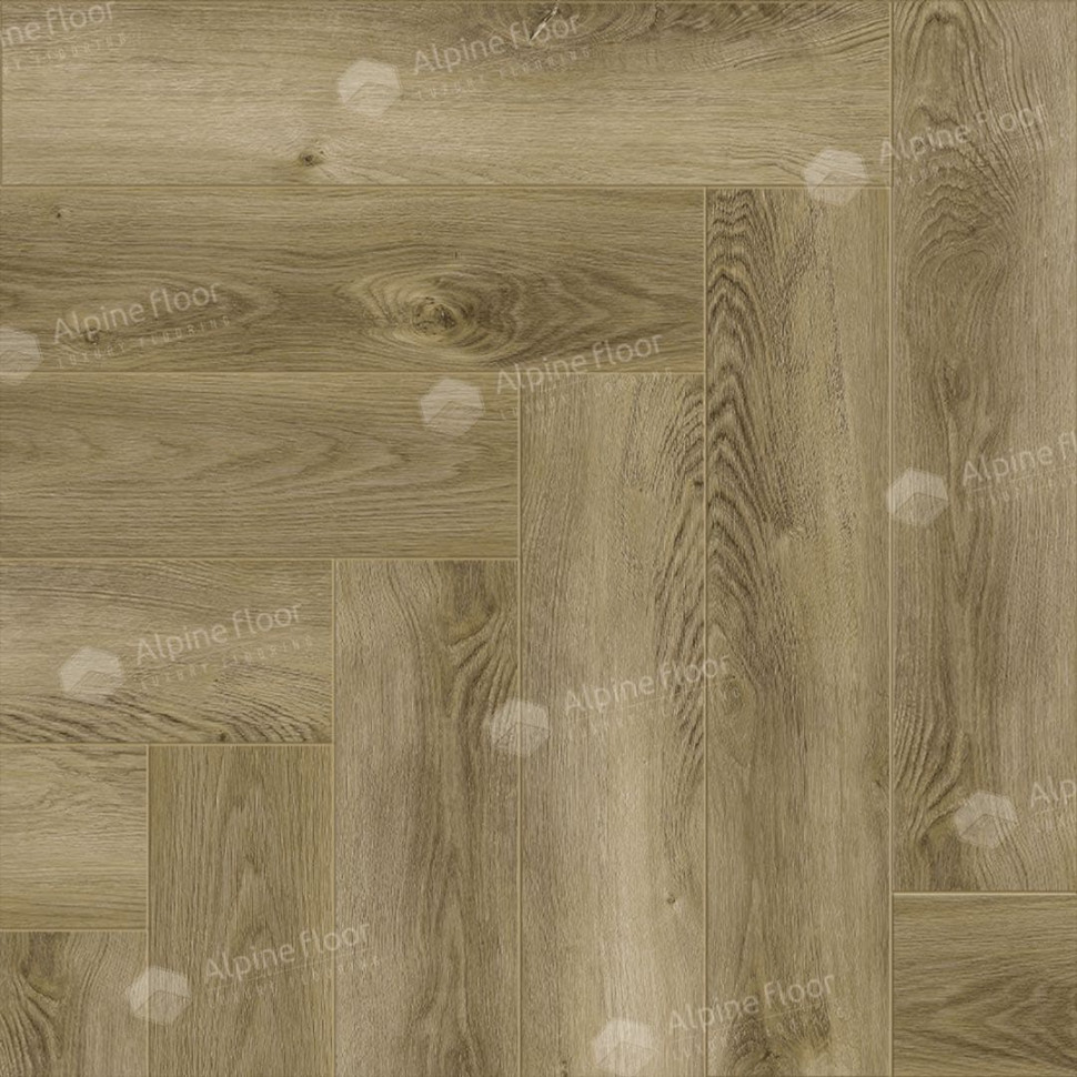 Кварц-винил Alpine floor Изящный паркет 13-34 Дуб Кастор