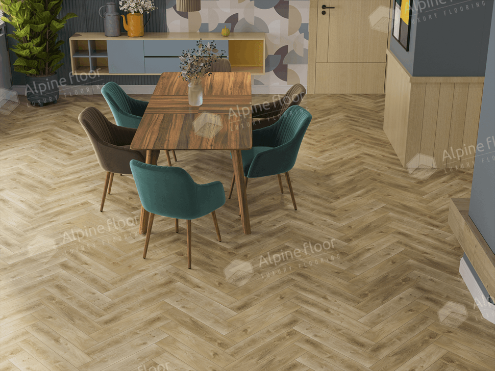 Кварц-винил Alpine floor Изящный паркет 13-34 Дуб Кастор
