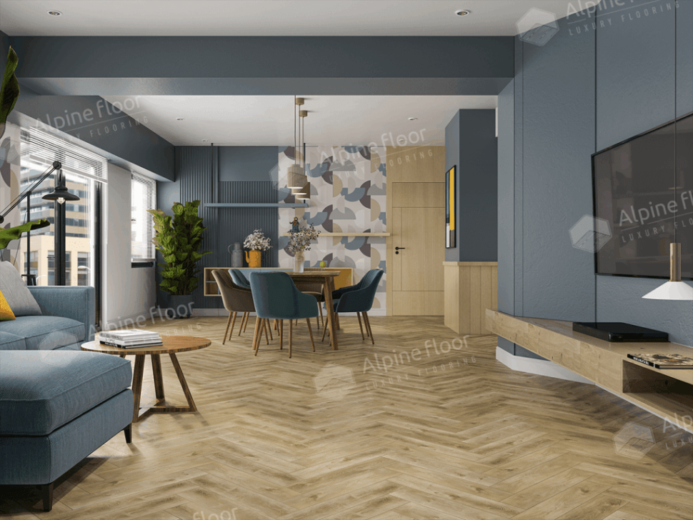 Кварц-винил Alpine floor Изящный паркет 13-34 Дуб Кастор