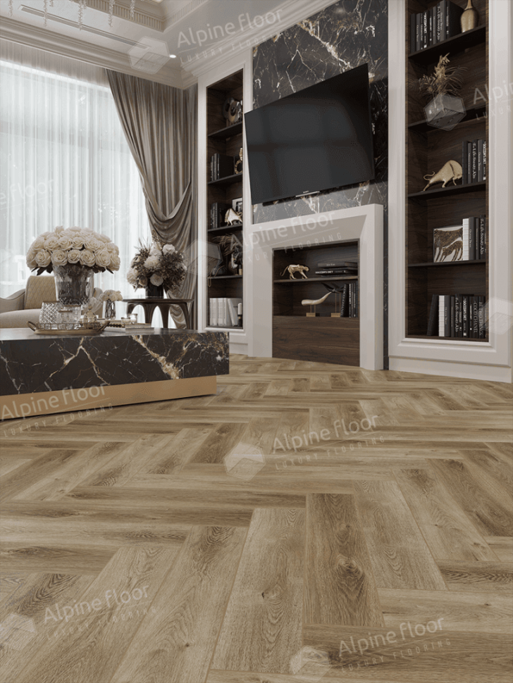 Кварц-винил Alpine floor Изящный паркет 13-35 Дуб Целата