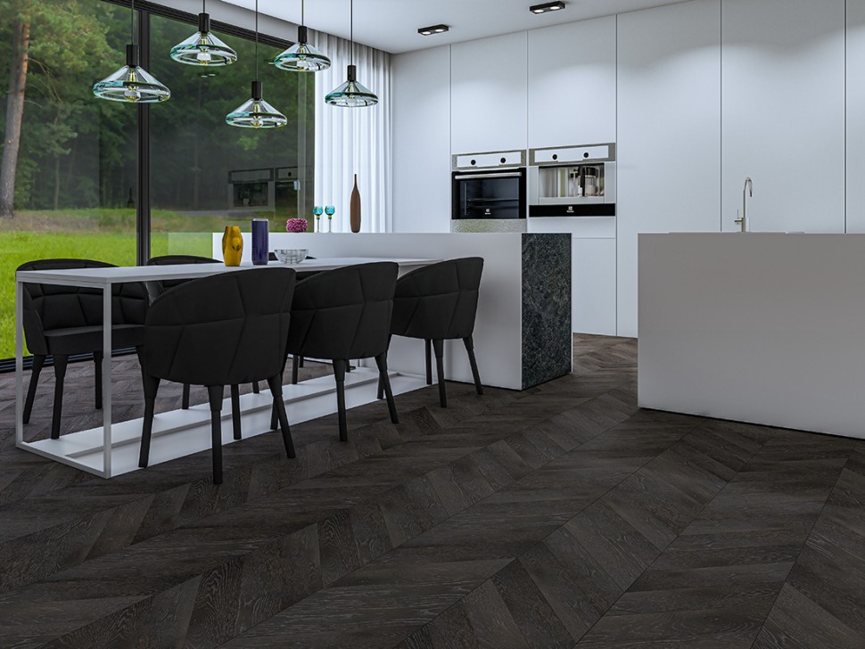 Инженерная доска Gran Parte Антрацит Французская ёлка 