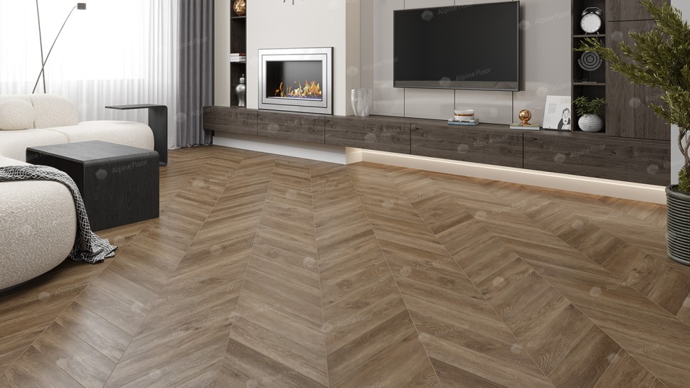 Кварц-винил Alpine floor Chevron LVT 20-5 Макадамия