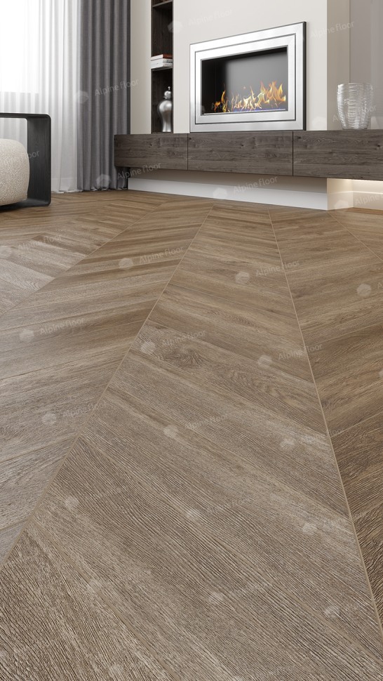 Кварц-винил Alpine floor Chevron LVT 20-5 Макадамия