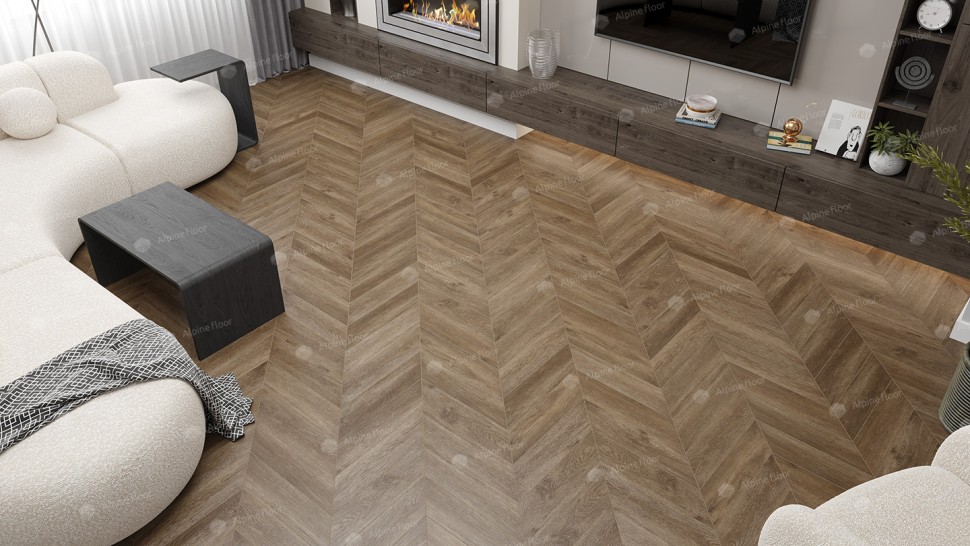 Кварц-винил Alpine floor Chevron LVT 20-5 Макадамия