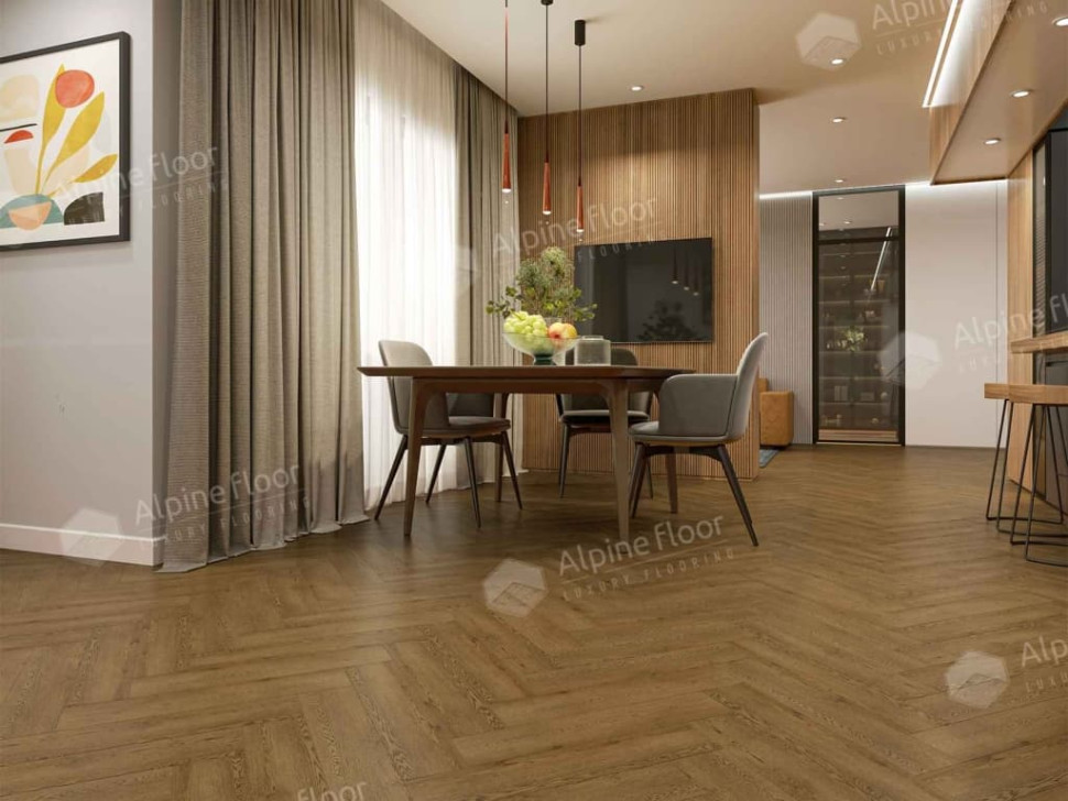 Кварц-винил Alpine floor Паркет LVT 16-32 Дуб Селена