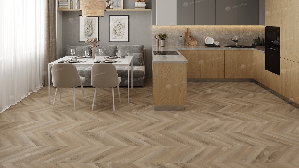Кварц-винил Alpine floor Chevron LVT 20-6 Дуб Синистра
