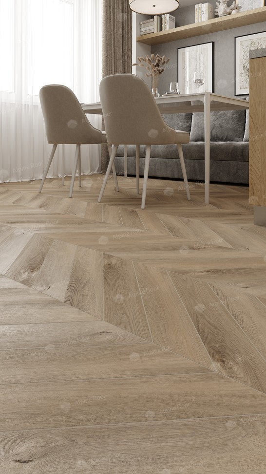 Кварц-винил Alpine floor Chevron LVT 20-6 Дуб Синистра