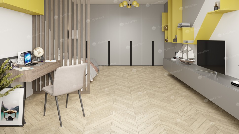 Кварц-винил Alpine floor Chevron LVT 20-7 Сонома