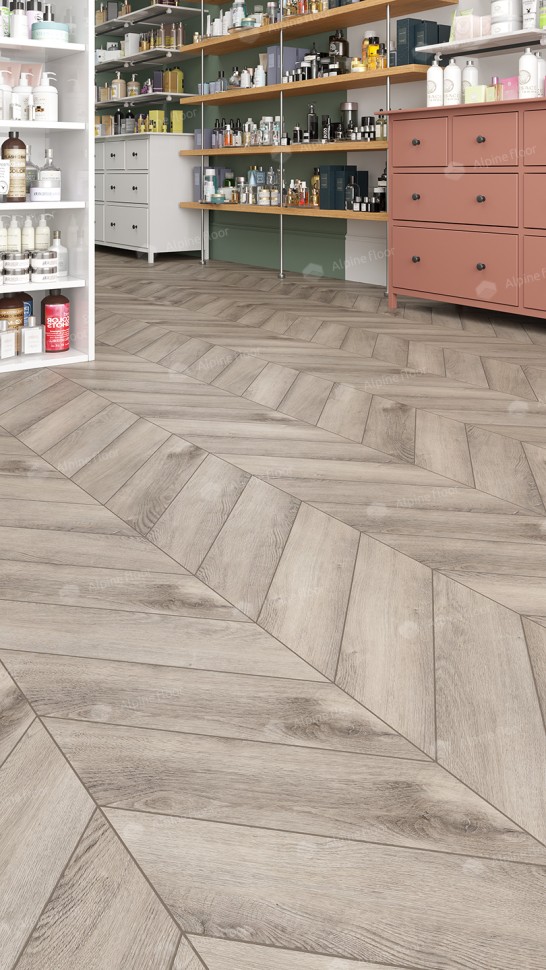 Кварц-винил Alpine floor Chevron LVT 20-8 Дуб Исида