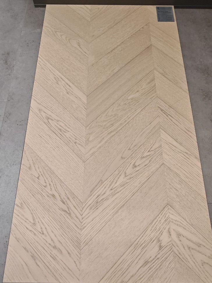 Кварцевый паркет Quartz Parquet Французская Ёлка 99-1258-55 Дуб Флэт Уайт