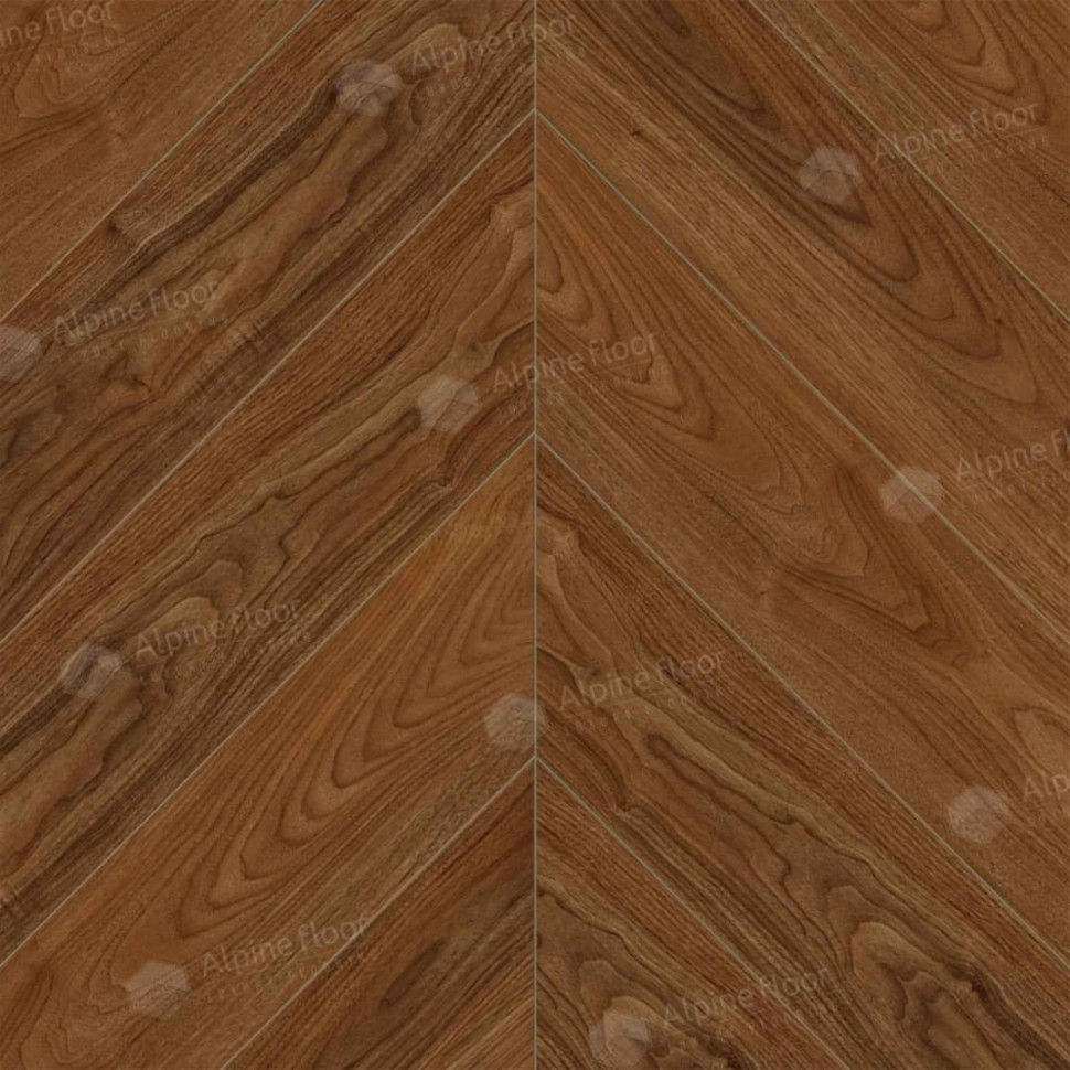 Кварц-винил Alpine floor Шеврон 18-22 Орех Нойер