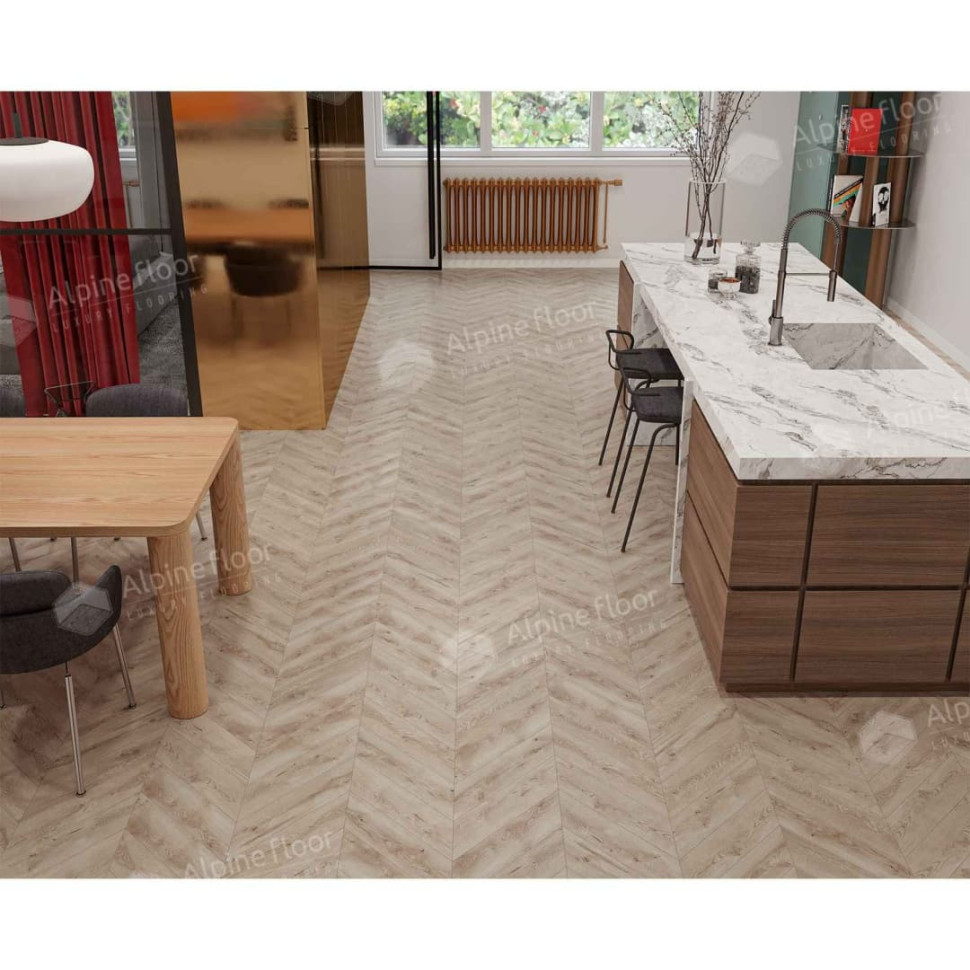 Кварц-винил Alpine floor Шеврон 18-21 Гикори