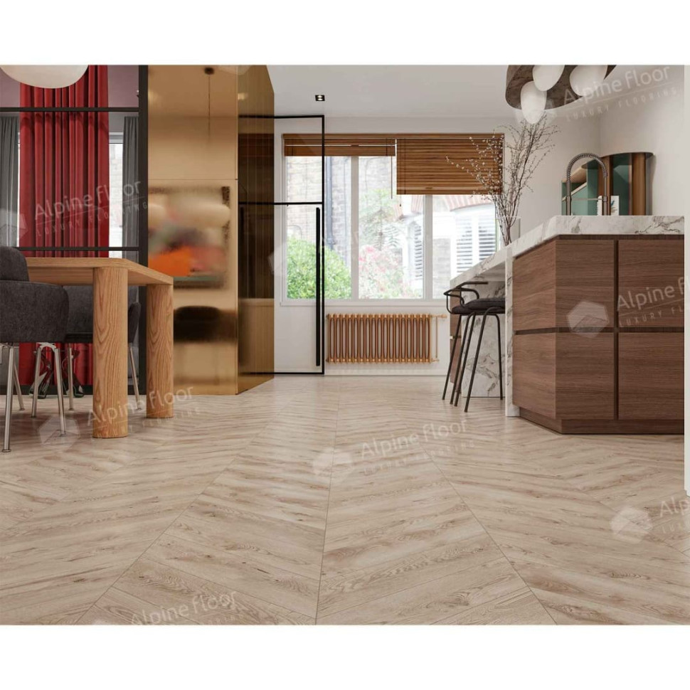 Кварц-винил Alpine floor Шеврон 18-21 Гикори