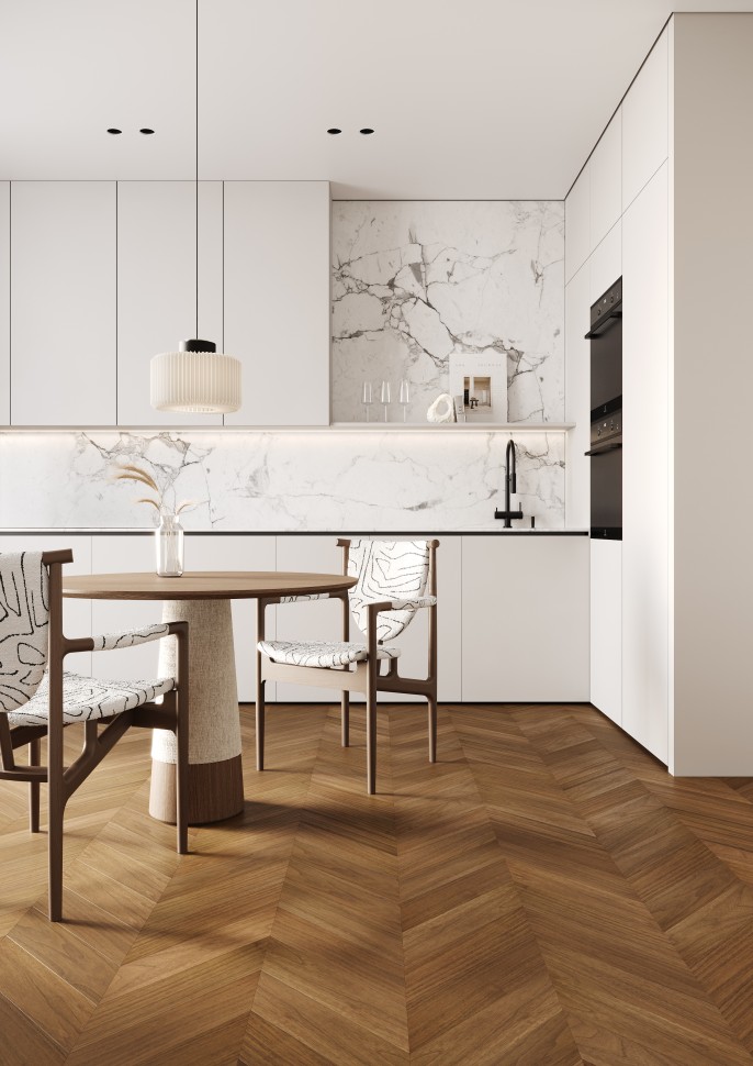 Кварцевый паркет Quartz Parquet Французская Ёлка  99-400-29 Орех Американский