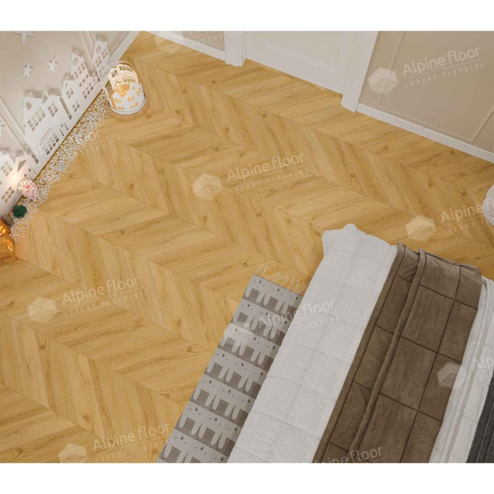 Кварц-винил Alpine floor Шеврон 18-20 Тёплый