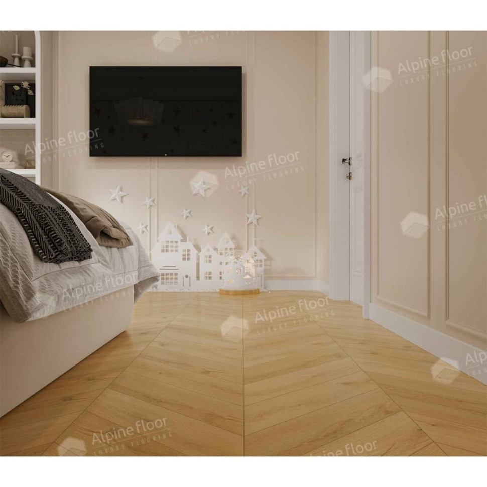 Кварц-винил Alpine floor Шеврон 18-20 Тёплый