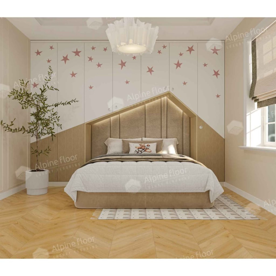 Кварц-винил Alpine floor Шеврон 18-20 Тёплый