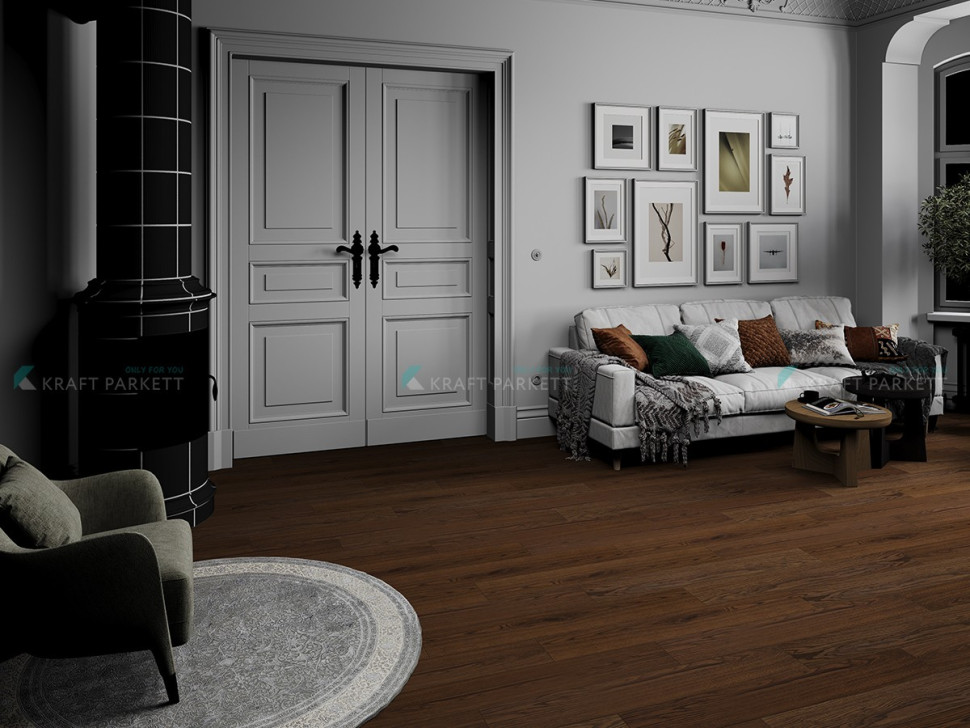 Инженерная доска Kraft Parkett 309/165 Дуб Натур лак 