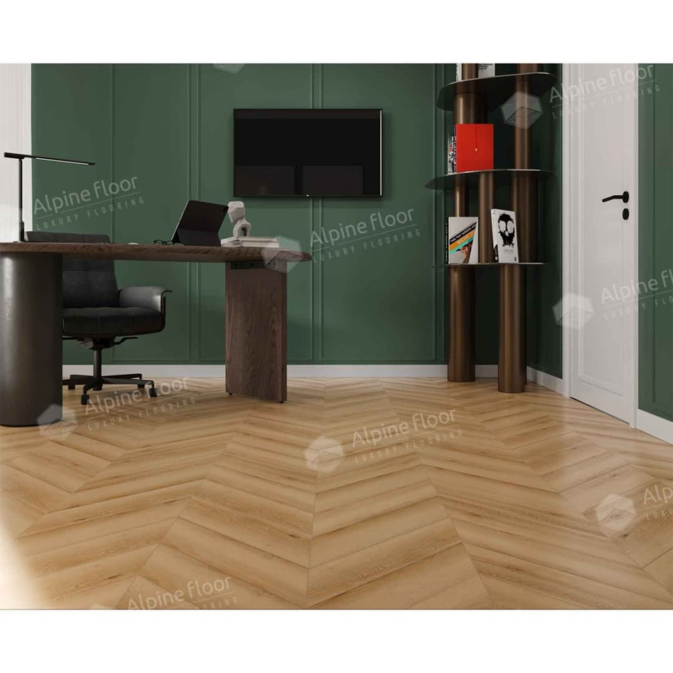 Кварц-винил Alpine floor Шеврон 18-19 Сомерсетский дуб Самерсет