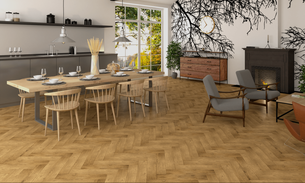 Инженерная доска Gran Parte Амбра Английская ёлка 