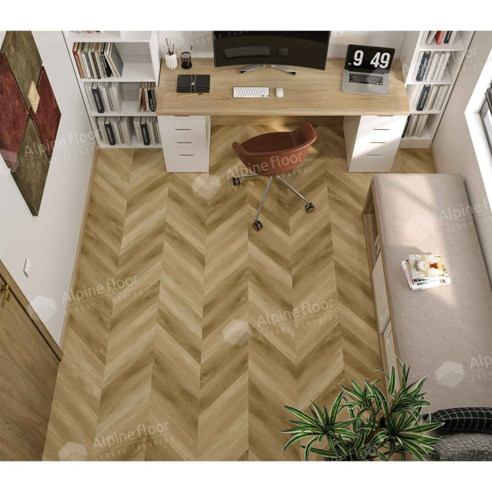 Кварц-винил Alpine floor Шеврон 18-17 Изящный