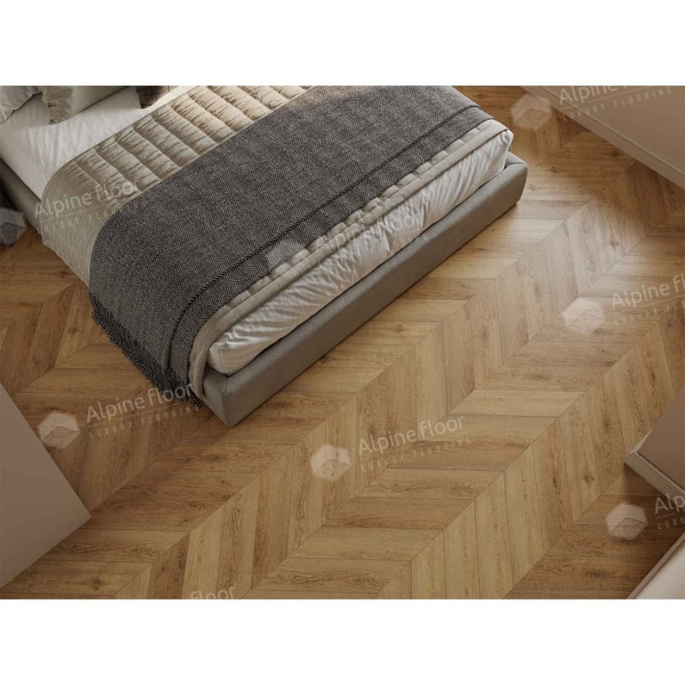 Кварц-винил Alpine floor Шеврон 18-15 Дуб Буна