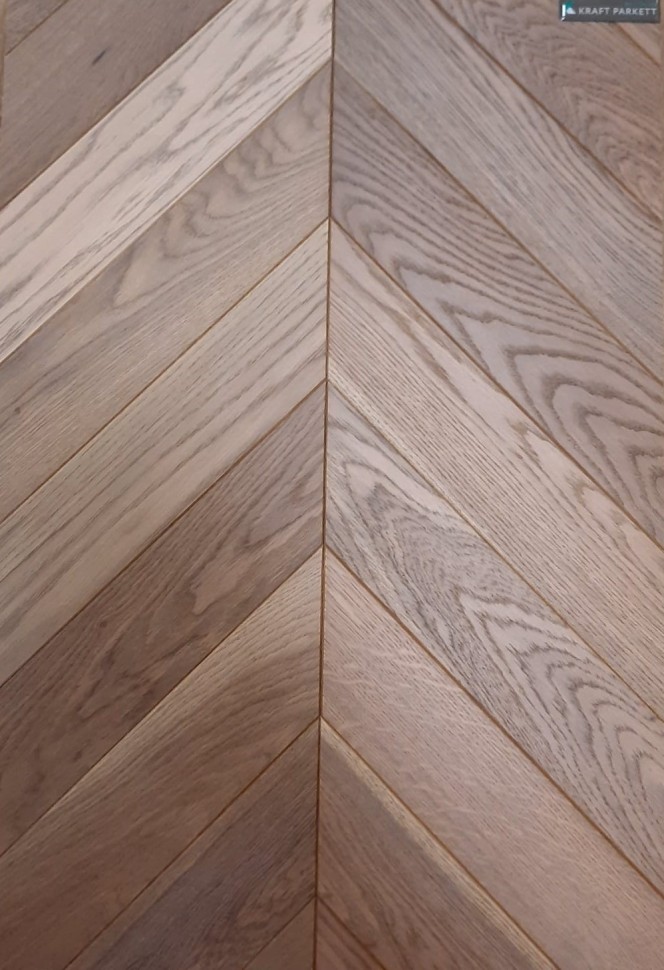 Инженерная доска Kraft Parkett Французская елка 908-100/120/150 Дуб Селект лак